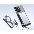 Kép 10/10 - Powerbank vezeték nélküli töltéssel, USB-C és Lightning kábellel, 10000 mAh, szürke