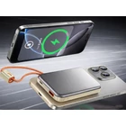 Kép 3/9 - Powerbank vezeték nélküli töltéssel, USB-C és Lightning kábellel, 10000 mAh, krém