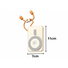 Kép 5/9 - Powerbank vezeték nélküli töltéssel, USB-C és Lightning kábellel, 10000 mAh, krém