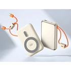 Kép 9/9 - Powerbank vezeték nélküli töltéssel, USB-C és Lightning kábellel, 10000 mAh, krém