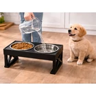 Kép 7/13 - Dupla etetőtál kutyáknak és macskáknak kihajtható lábakkal