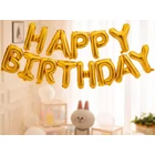 Kép 7/11 - HAPPY BIRTHDAY feliratú fólia lufik születésnapi partihoz, aranysárga