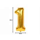 Kép 5/8 - 1-es számú fólia lufi születésnapra, aranysárga, 32 x 65 cm