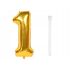 Kép 6/8 - 1-es számú fólia lufi születésnapra, aranysárga, 32 x 65 cm