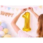 Kép 8/8 - 1-es számú fólia lufi születésnapra, aranysárga, 32 x 65 cm