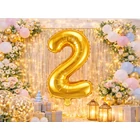 Kép 2/8 - 2-es számú fólia lufi születésnapra, aranysárga, 42 x 70 cm
