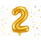 Kép 4/8 - 2-es számú fólia lufi születésnapra, aranysárga, 42 x 70 cm