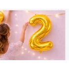 Kép 7/8 - 2-es számú fólia lufi születésnapra, aranysárga, 42 x 70 cm