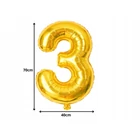 Kép 5/8 - 3-as számú fólia lufi születésnapra, aranysárga, 40 x 70 cm