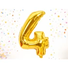Kép 4/8 - 4-es számú fólia lufi születésnapra, aranysárga, 40 x 70 cm