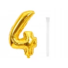 Kép 5/8 - 4-es számú fólia lufi születésnapra, aranysárga, 40 x 70 cm
