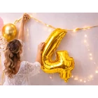 Kép 6/8 - 4-es számú fólia lufi születésnapra, aranysárga, 40 x 70 cm