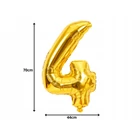 Kép 8/8 - 4-es számú fólia lufi születésnapra, aranysárga, 40 x 70 cm
