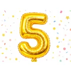 Kép 4/8 - 5-ös számú fólia lufi születésnapra, aranysárga, 40 x 70 cm