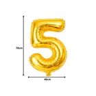Kép 5/8 - 5-ös számú fólia lufi születésnapra, aranysárga, 40 x 70 cm