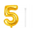 Kép 6/8 - 5-ös számú fólia lufi születésnapra, aranysárga, 40 x 70 cm