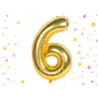 Kép 4/8 - 6-os számú fólia lufi születésnapra, aranysárga, 43 x 68 cm
