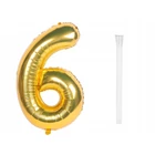 Kép 6/8 - 6-os számú fólia lufi születésnapra, aranysárga, 43 x 68 cm