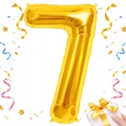 Kép 1/8 - 7-es számú fólia lufi születésnapra, aranysárga, 48 x 70 cm