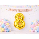 Kép 3/8 - 8-as számú fólia lufi születésnapra, aranysárga, 44 x 70 cm