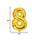 Kép 5/8 - 8-as számú fólia lufi születésnapra, aranysárga, 44 x 70 cm