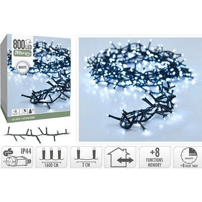 800 LED-es kültéri/beltéri fényfüzér - Hidegfehér 16m