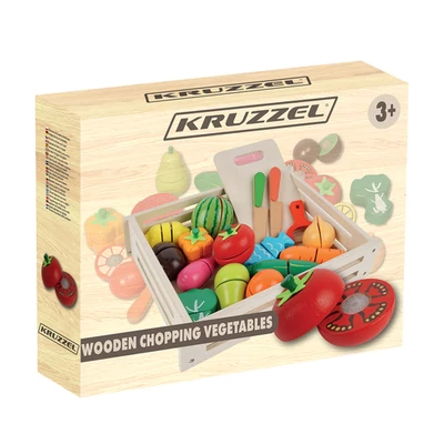 Fából készült darabolható zöldségek