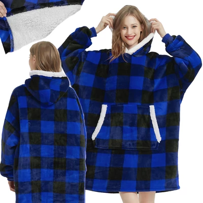 XXL kockás mintás pulóver