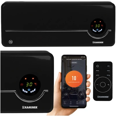 Kaminer Fali Fűtőtest - fekete
