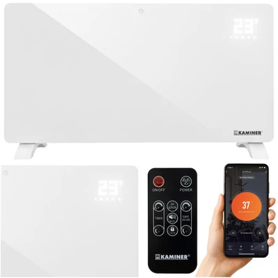 Elektromos üveg fűtőtest - fehér