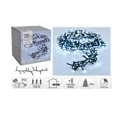 1200 LED-es fényfüzér kültéri/beltéri  - Hidegfehér