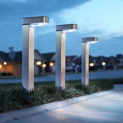 LED-es napelemes lámpa (hidegfehér, szálcsiszolt, fém)