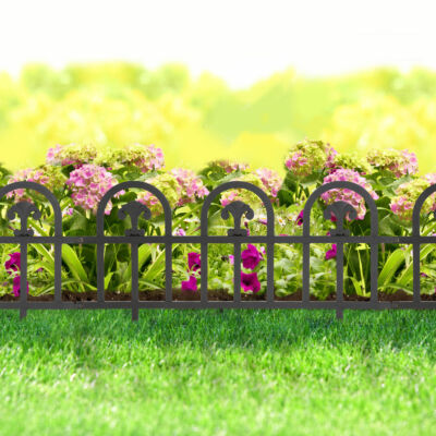 Virágágyás szegély / kerítés (60 x 30 cm, fekete)