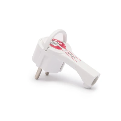 Lengő dugó, 250V~50Hz / 16A, fehér, 90°-os