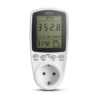 Fogyasztásmérő költségszámítás funkcióval, 240V, max. 16 A, 3680W
