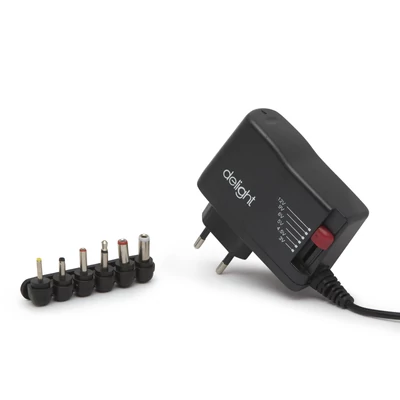 Univerzális adapter, 3-12V, 1A, 12W, 6 DC dugó