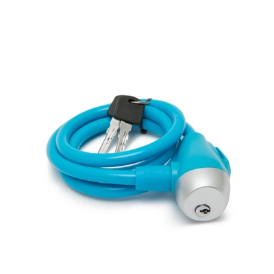 Kerékpár sodrony lakat, 10 mm / 120 cm - kék