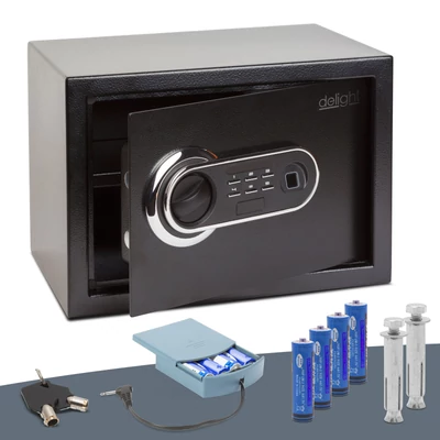 Digitális széf ujjlenyomat olvasóval és gombsorral - 350 x 250 x 250 mm