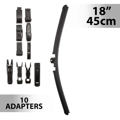 Ablaktörlő 18"/45 cm - 10 db adapterrel