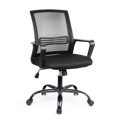 Irodai forgószék (fix karfával, fekete, 70 x 51 / 52 x 50 cm)