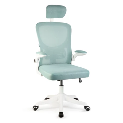 Irodai forgószék (karfával, fehér/kék, 58 x 48 / 50 x 50 cm)