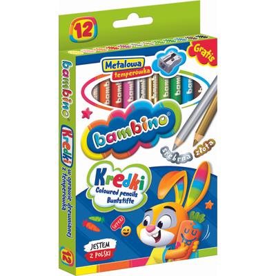 Bambino 12 színű ceruzakészlet faragóval