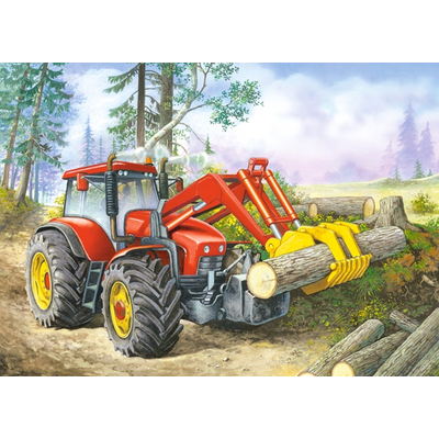 CASTORLAND Puzzle 60db Erdőterület - Traktor markologéppel