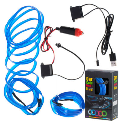LED környezeti világítás autóhoz / auto USB / 12V szalag 3m kék