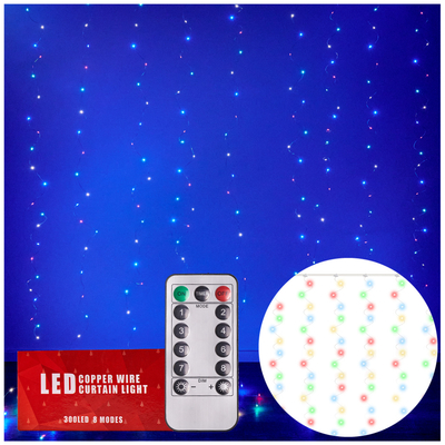 LED függöny 3x3m 300LED - több színű