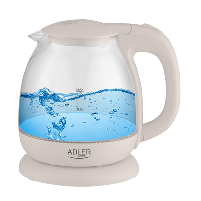 Adler AD 1283C átlátszó, LED-es üveg vízforraló 1.0L 1100 W