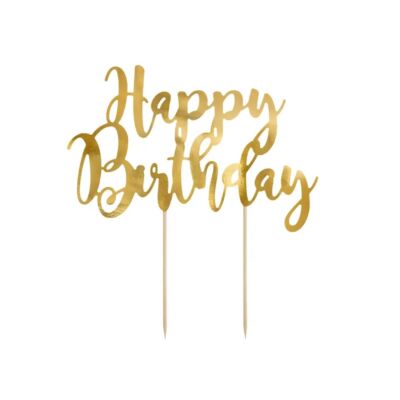 "Happy Birthday" tortadísz - arany