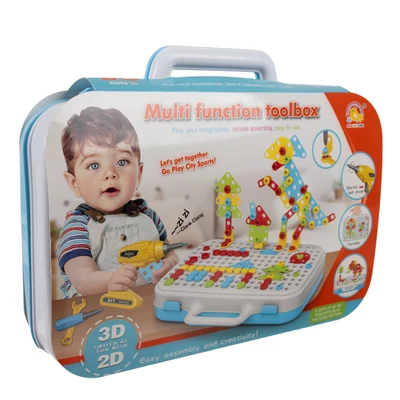 Építőjáték gyerekeknek elemes csavarozóval