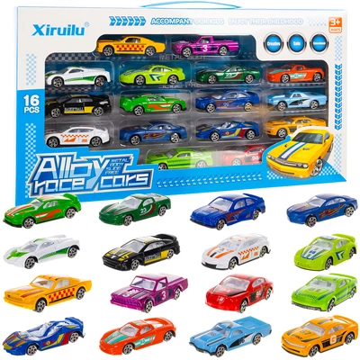 16 darabos fémrugós játékautó készlet