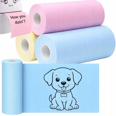 3 tekercs színes hőpapír, 55 mm